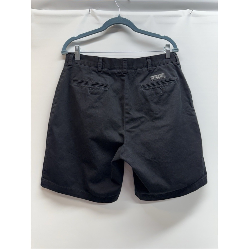 Polo Ralph Lauren Classic Fit Prospect Shorts Mens Sz 32 Black Flat Front Chino
